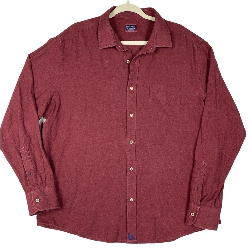 Untuckit flannel button down burgundy XXL